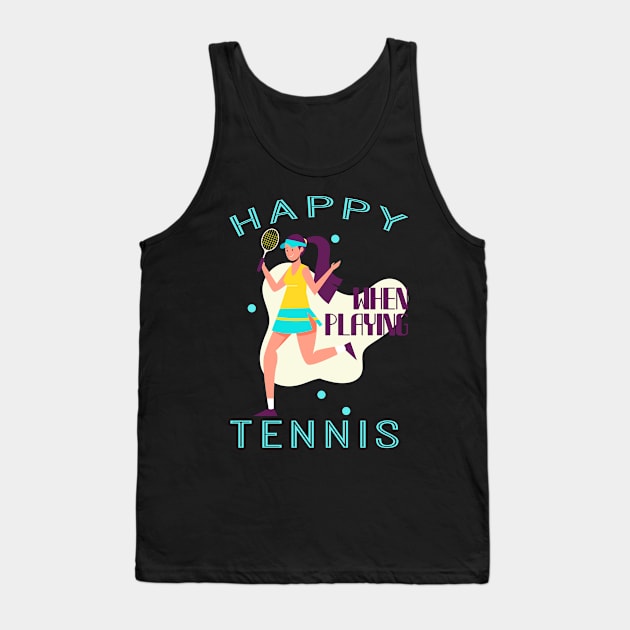 Tennis Player with Racket Women Gift Tank Top by Foxxy Merch